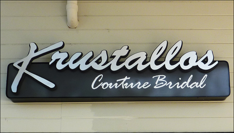 Krustallos Bridal Custom Storefront Sign