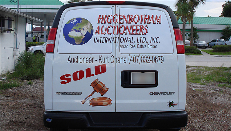 Higgenbotham Auctioneers Van Lettering