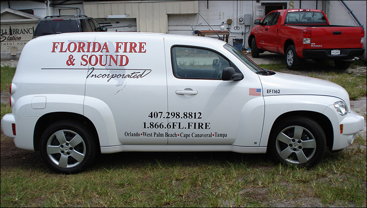 Florida Fire & Sound Vehicle Lettering	