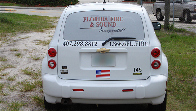 Florida Fire & Sound Vehicle Lettering