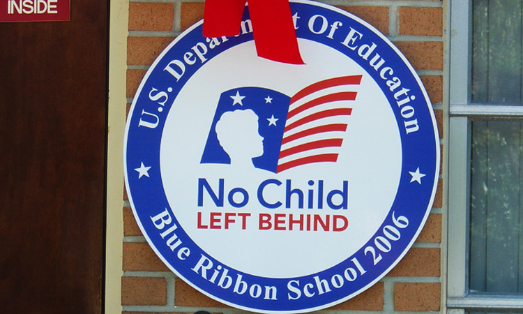 No Child Left Behind Round PVC Wall Sign