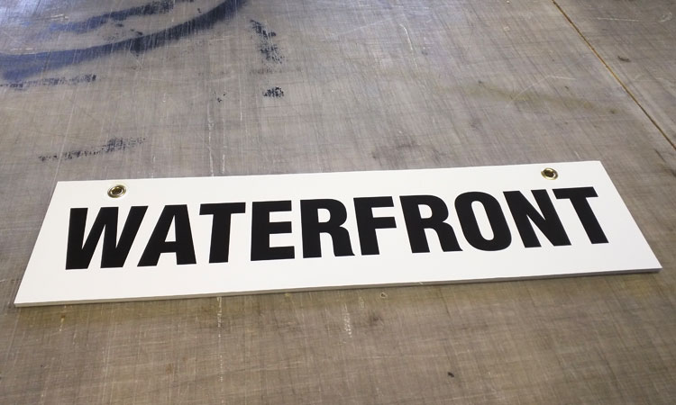 Custom Waterfront Rider Sign by Sign-O-Saurus